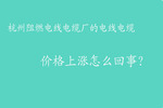 杭州阻燃電線電纜廠的電線電纜價(jià)格上漲怎么回事？